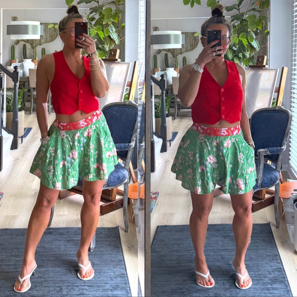 MARE MARE X ANTHROPOLOGIE RED VEST SUMMER VIBES - Picture 2 of 11